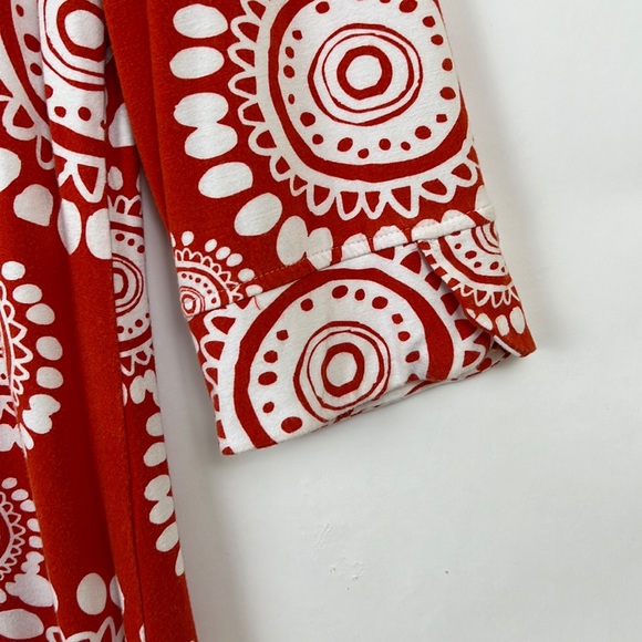 HATLEY jersey-like mini dress white medallion print on red L - Picture 3 of 11